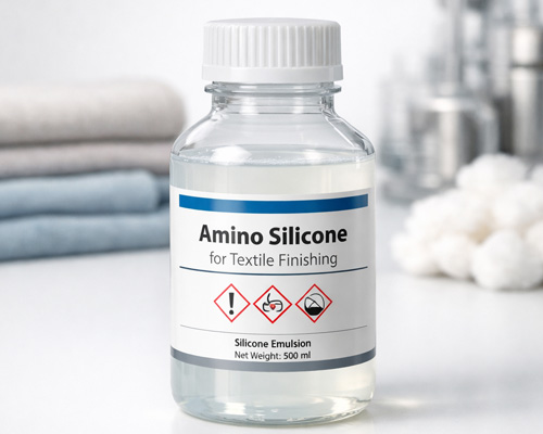 Amino Silicone for Textile Finishing chemical bottle used for textile softening and fabric finishing